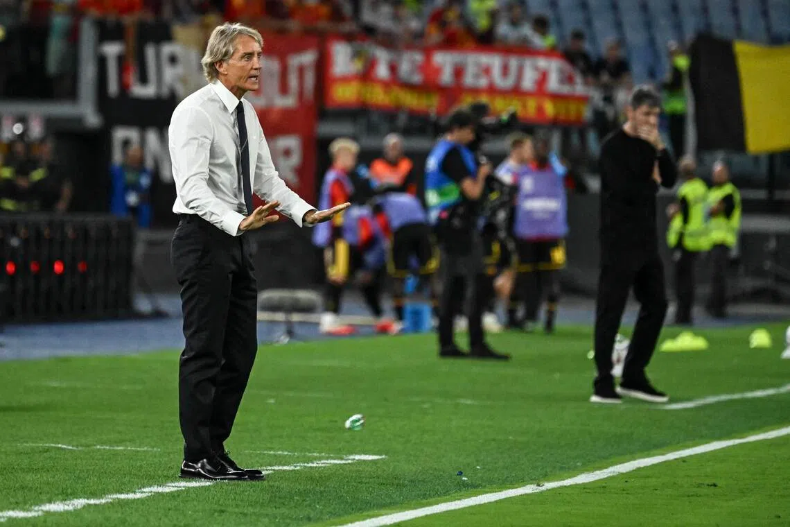 Mancini seeks silver lining after Italy's return loss to Belgium