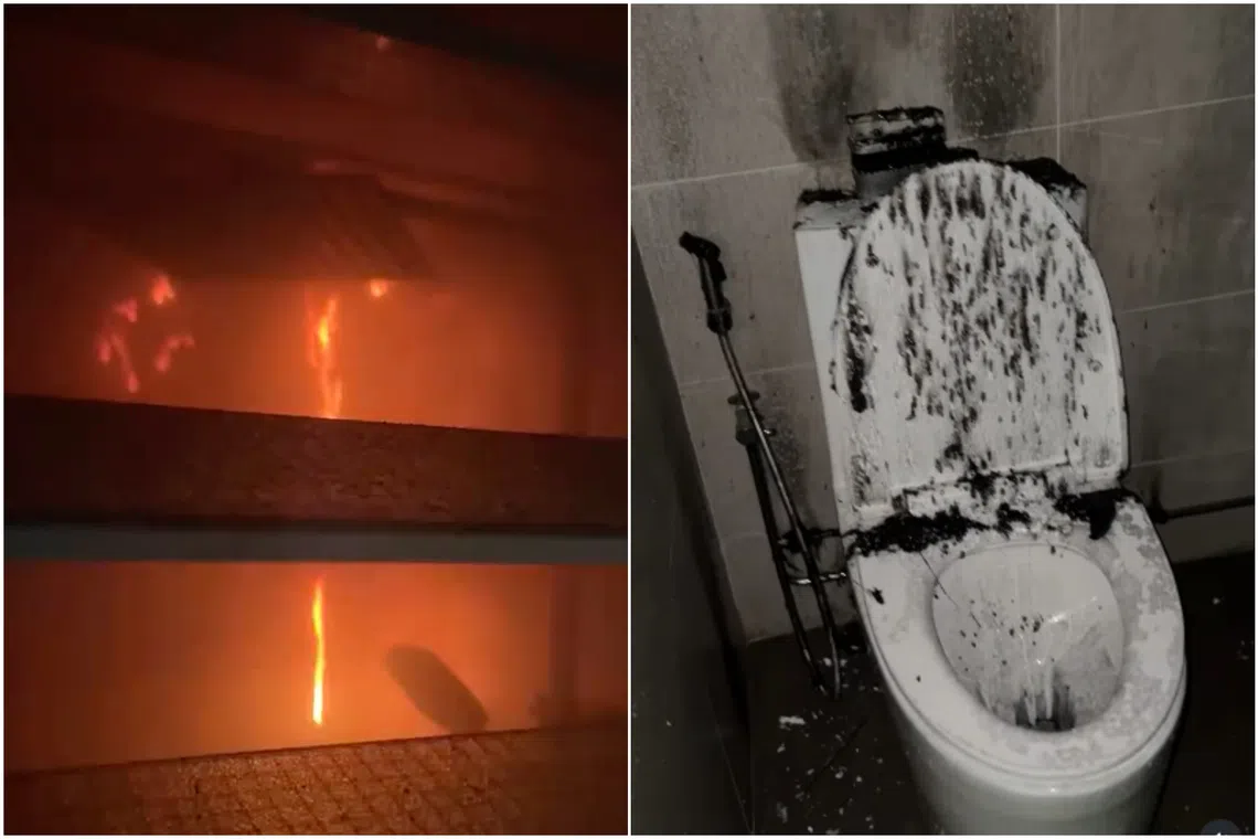 Six escape after fire erupts in Punggol HDB unit toilet