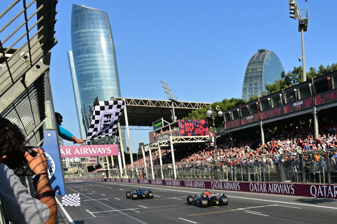 Russell claims Azerbaijan victory to narrow Antonelli's title advantage