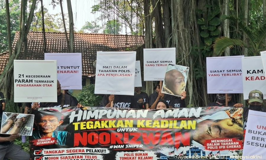 Family demands accountability in Noorizwan death case at police headquarters