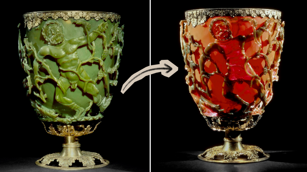 Scientists crack 1,600-year-old secret of Rome's colour-shifting glass