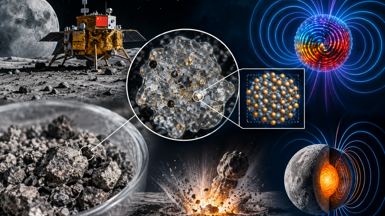 Rare iron form in Chinese lunar samples offers clues to Moon's ancient magnetism
