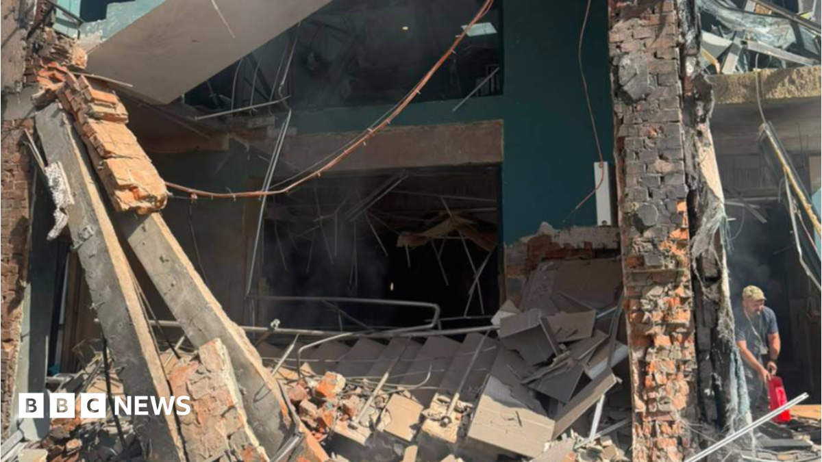 Russian drone strike kills five in Kyiv, damages TV station