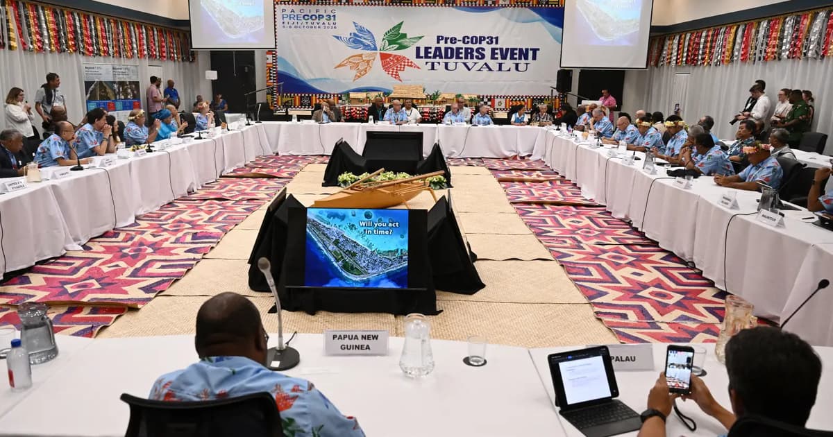Global leaders visit climate-threatened Tuvalu amid Pacific summit