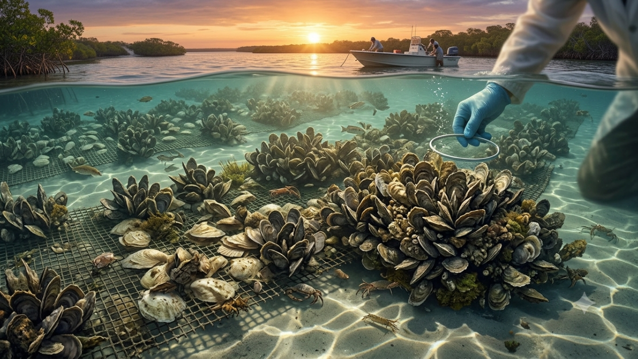 Florida scientists revive oyster reefs using recycled shells in innovative restoration drive