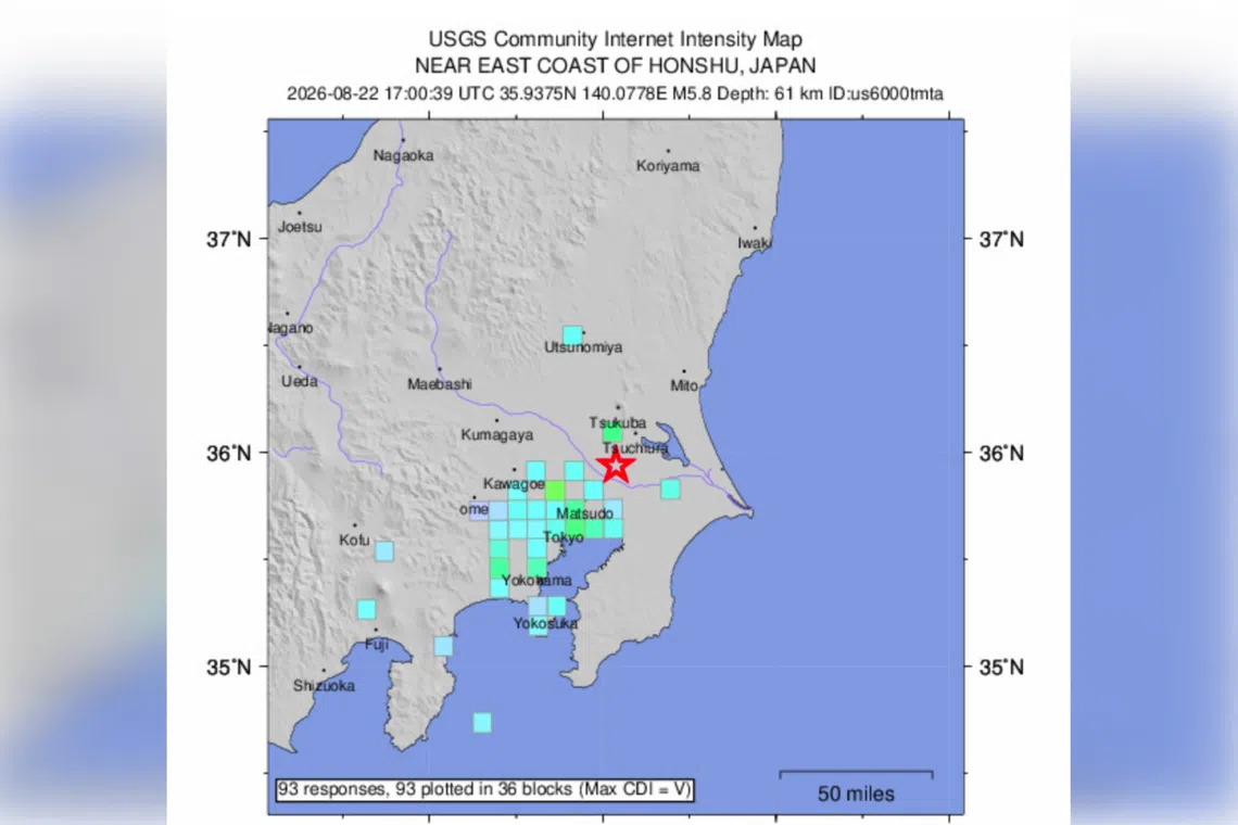 Strong 5.9-magnitude earthquake jolts eastern Japan, Tokyo felt tremors