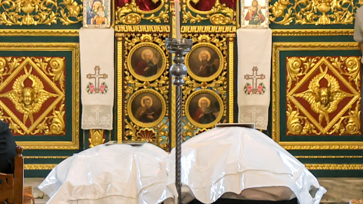 Gaza church holds funeral service for Palestinian mother and daughter