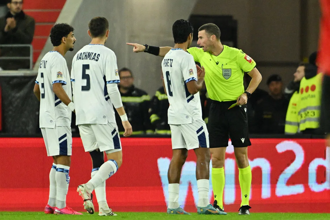 Israeli forward Abu Farchi sent off for gun gesture celebration