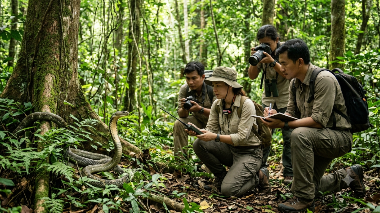 Thai researchers reveal previously unknown king cobra behavioural patterns