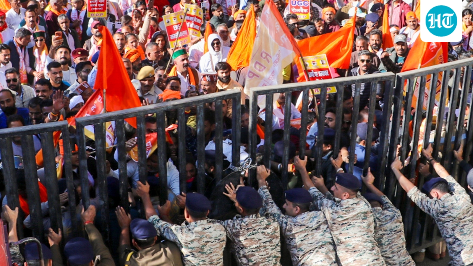 Upper caste groups protest at HP Secretariat over UGC notification