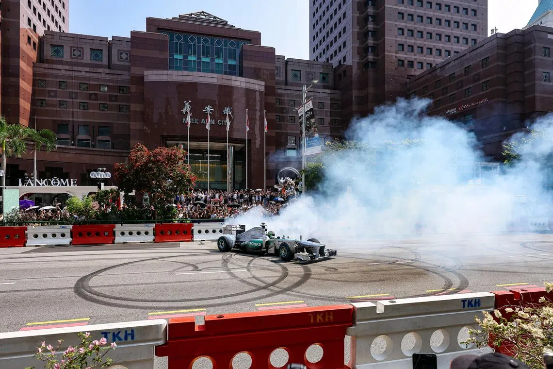 Mercedes F1 showcase draws thousands to Orchard Road