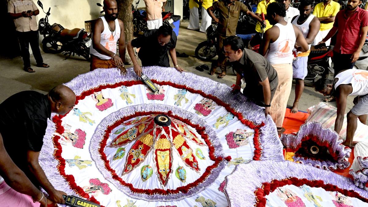 Sacred umbrellas transported to Tirupati under heavy security for temple festival