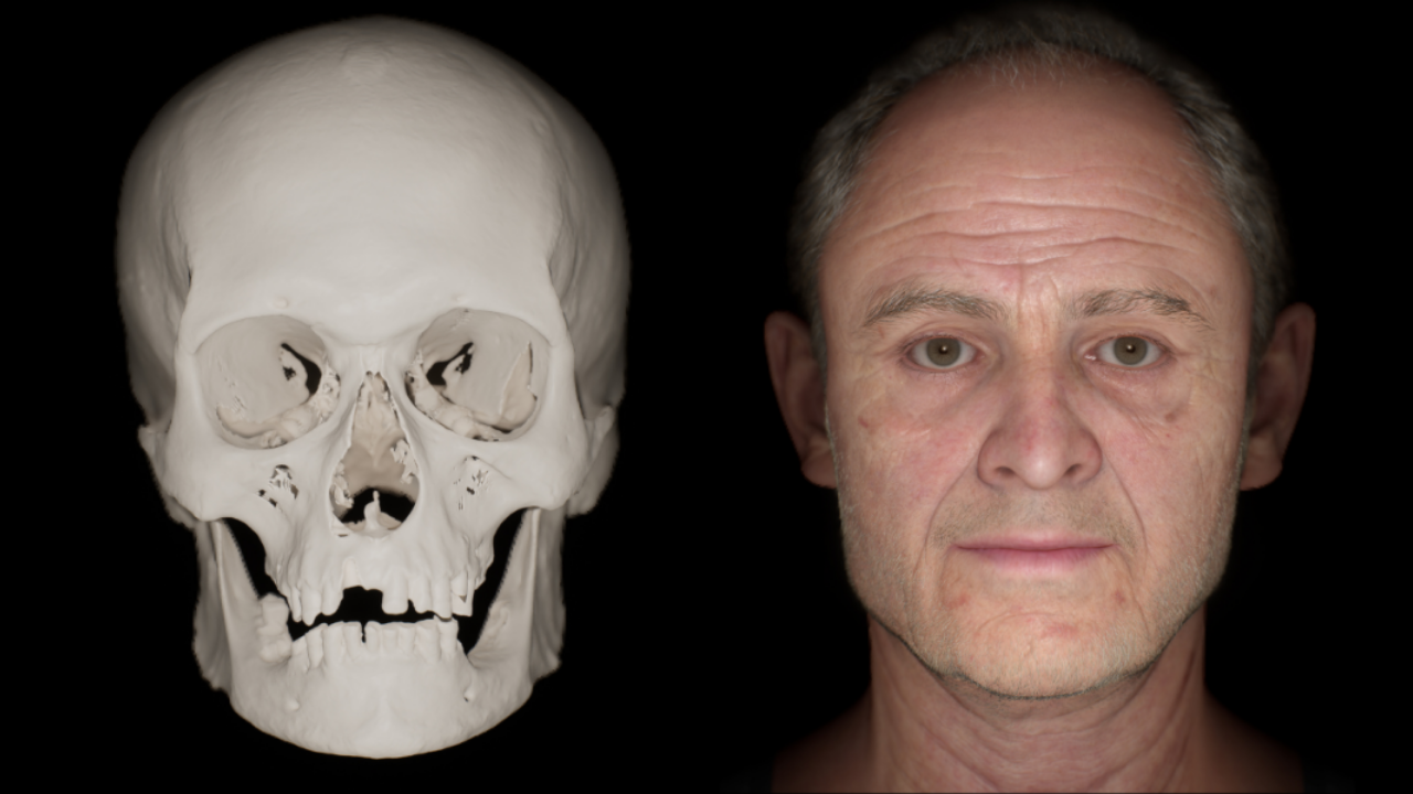 Medieval skeleton's face reconstructed, revealing complex post-Conquest identity