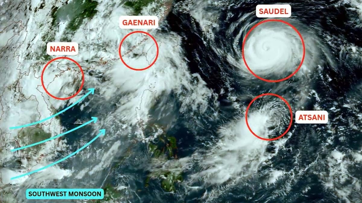Four typhoons active simultaneously in Western Pacific for first time in eight years