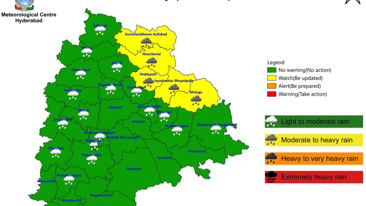 Telangana braces for heavy rainfall across five districts