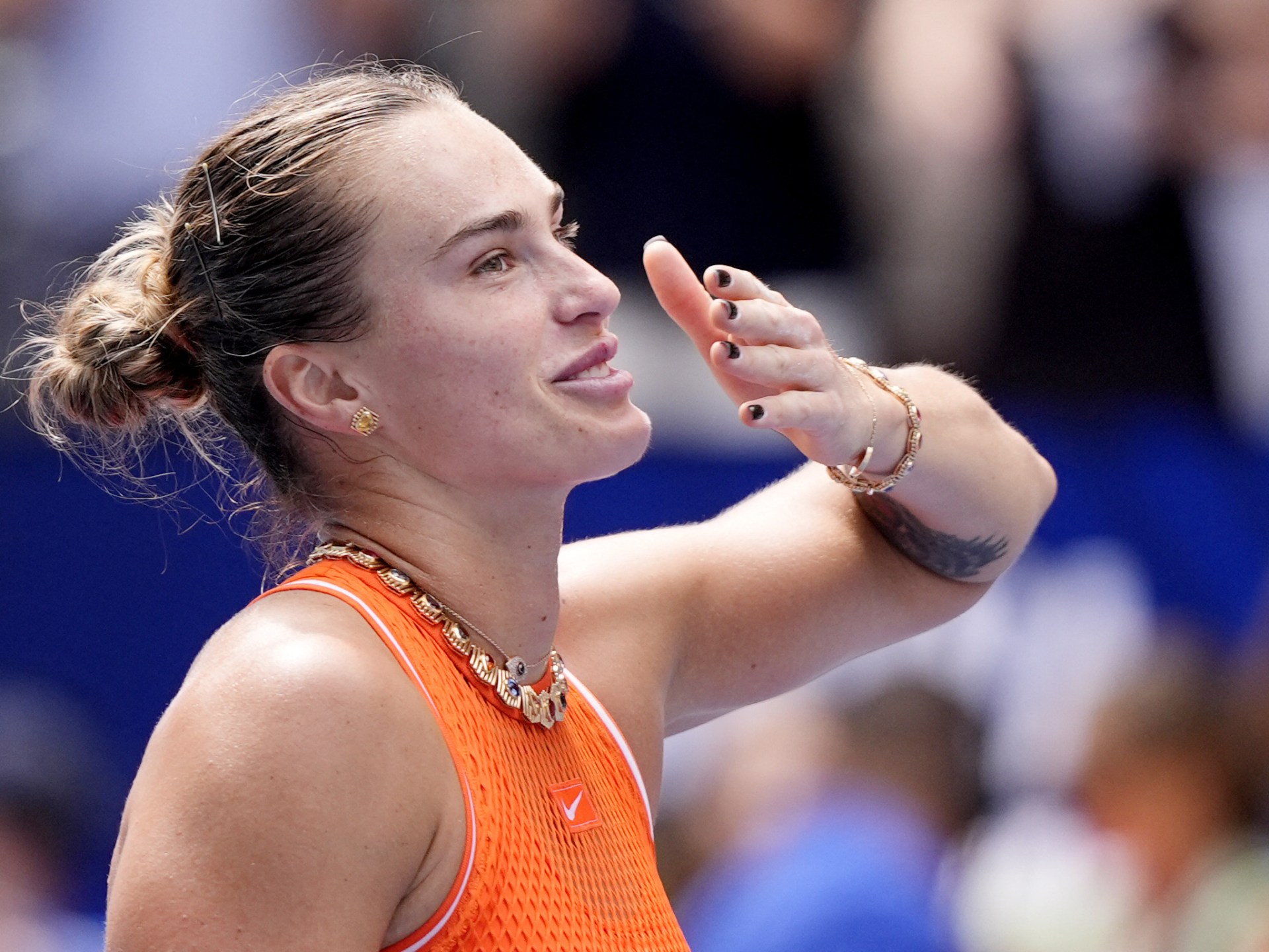Sabalenka's US Open match briefly halted by cannabis odor