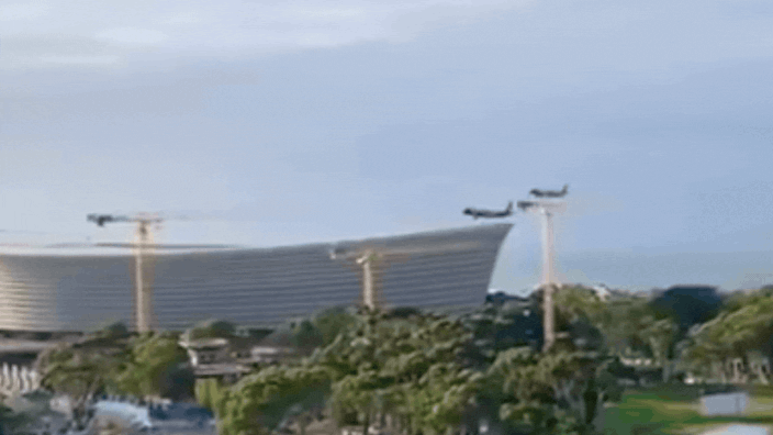South African airline's jets perform dangerously low flyover above Cape Town stadium