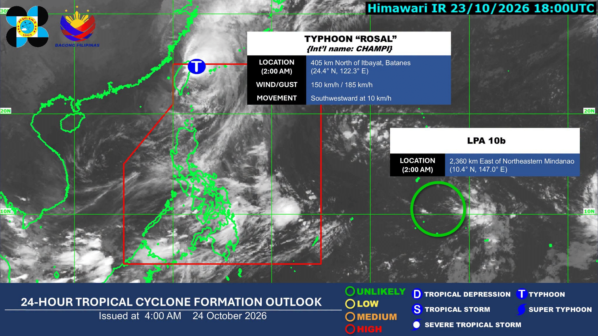 Typhoon Rosal set to bring heavy rains, strong winds to Batanes
