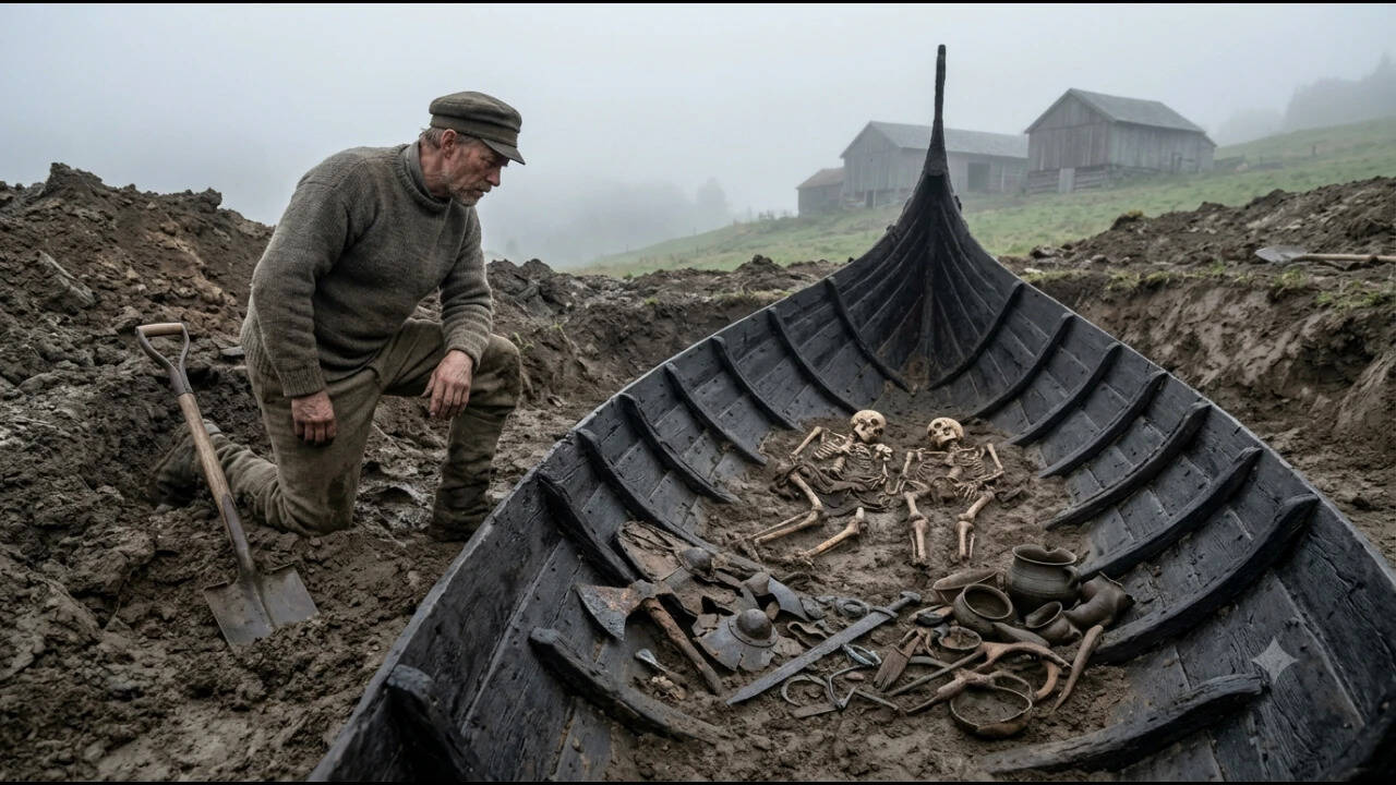 Norwegian Farmer Discovers Viking Ship Burial with Two Women Remains