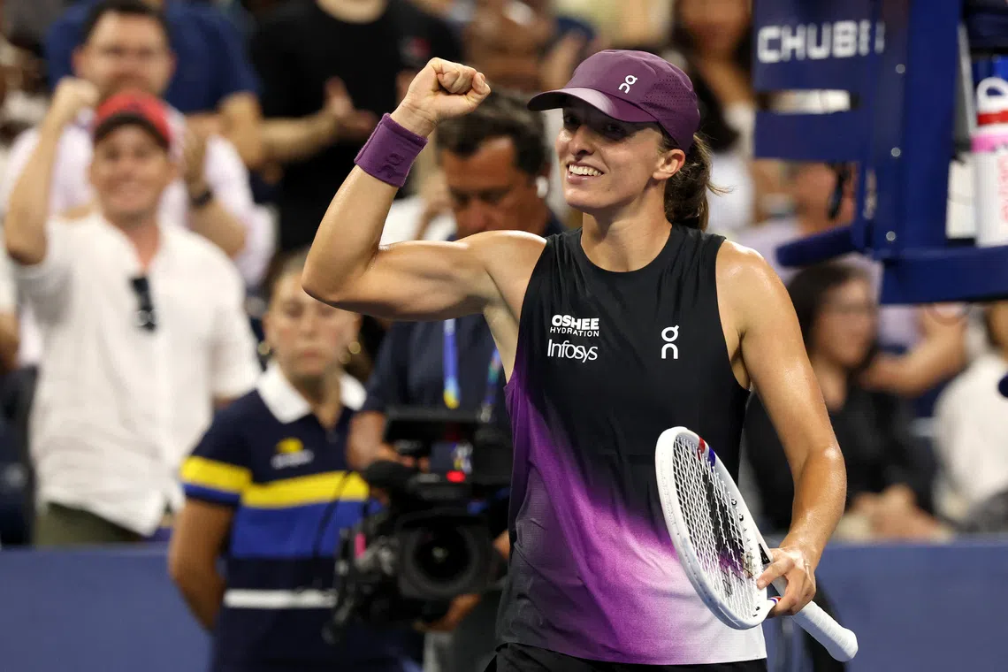 Swiatek cruises past Wang in US Open first-round win