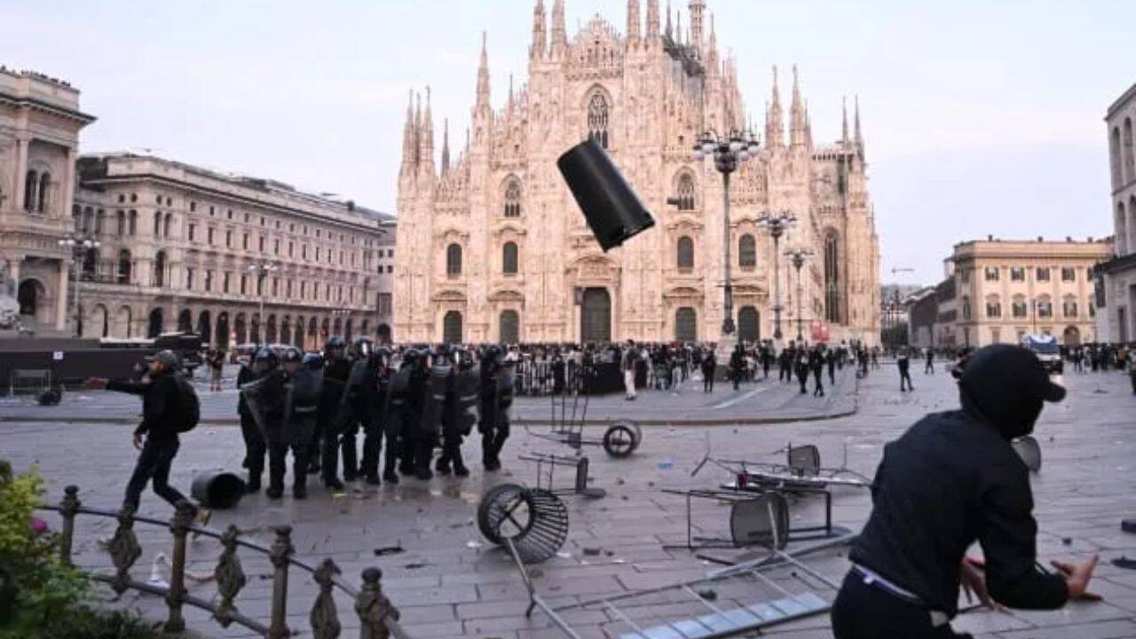 Italian police clash with cost-of-living protesters in Milan, Bologna