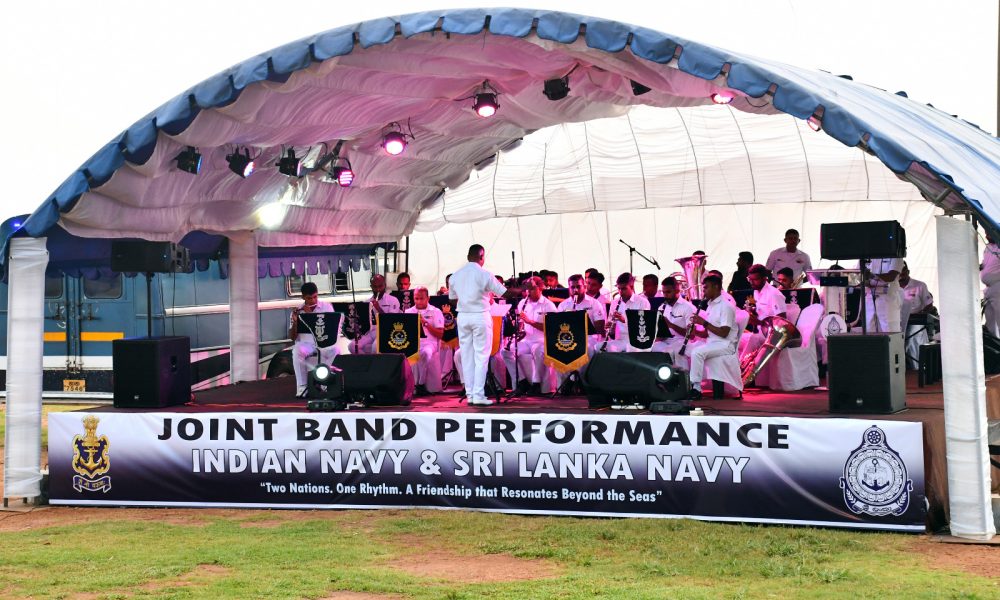 Indian and Sri Lankan naval bands perform joint concert at Colombo landmark