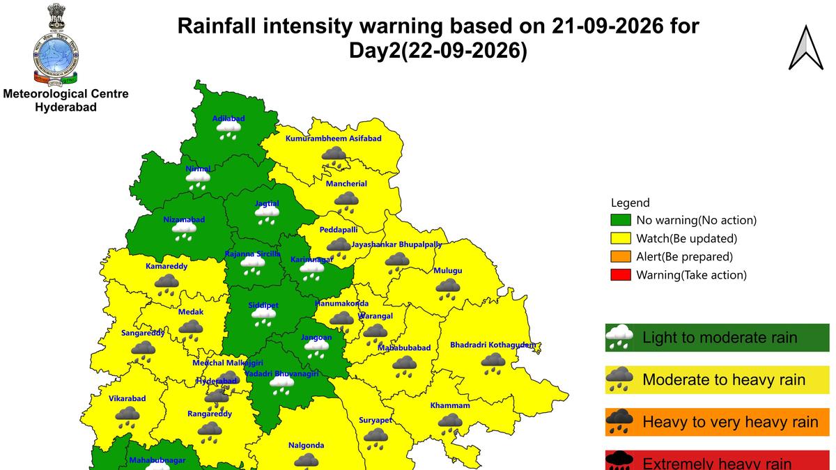 Telangana braces for heavy rainfall across 14 districts