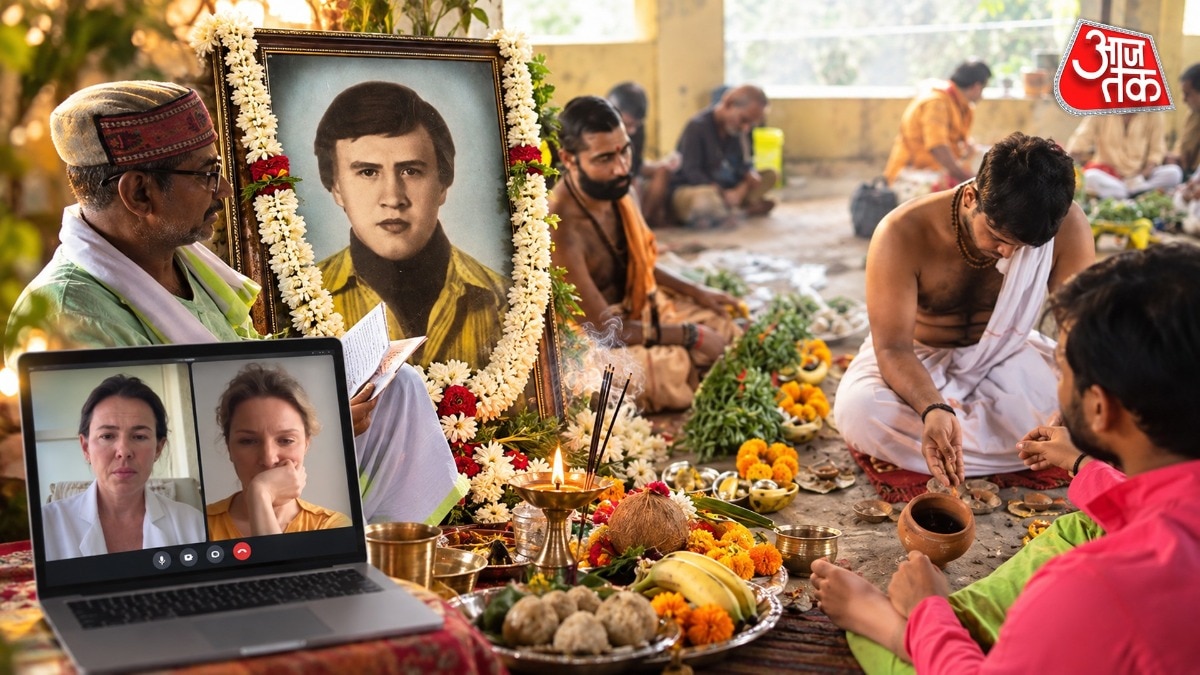 Russian Woman Conducts Online Ritual in Varanasi for Slain Father