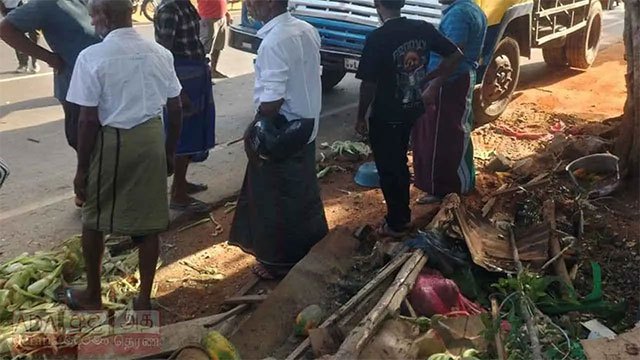 One dead, one injured in tipper truck crash at Vavuniya shop