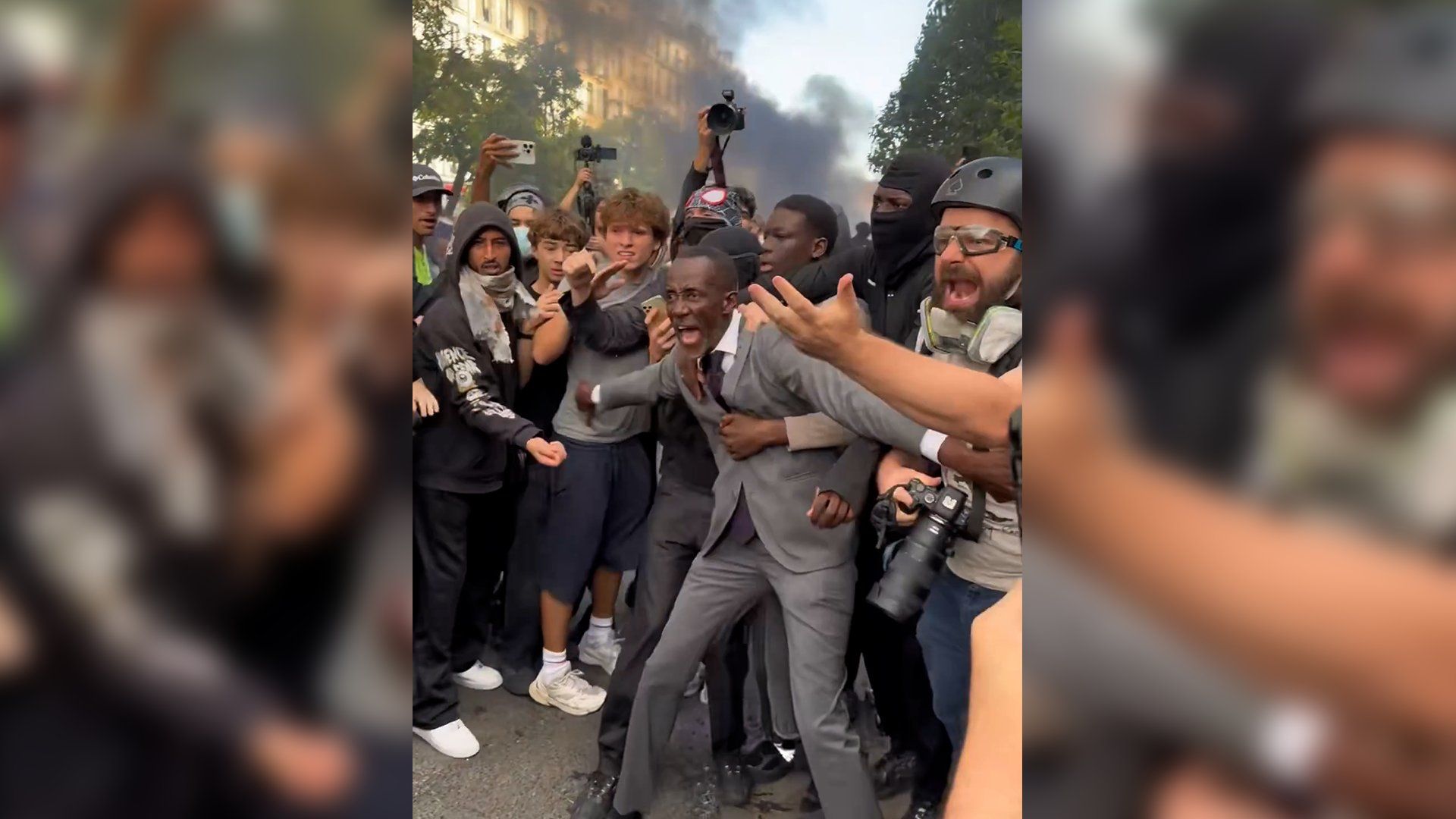 French mayor tear-gassed while defending student protesters from police