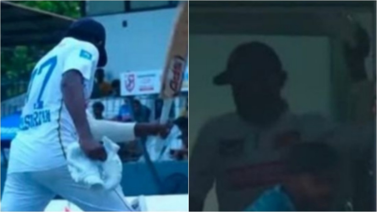 Sri Lankan batter loses cool after LBW dismissal during India Test