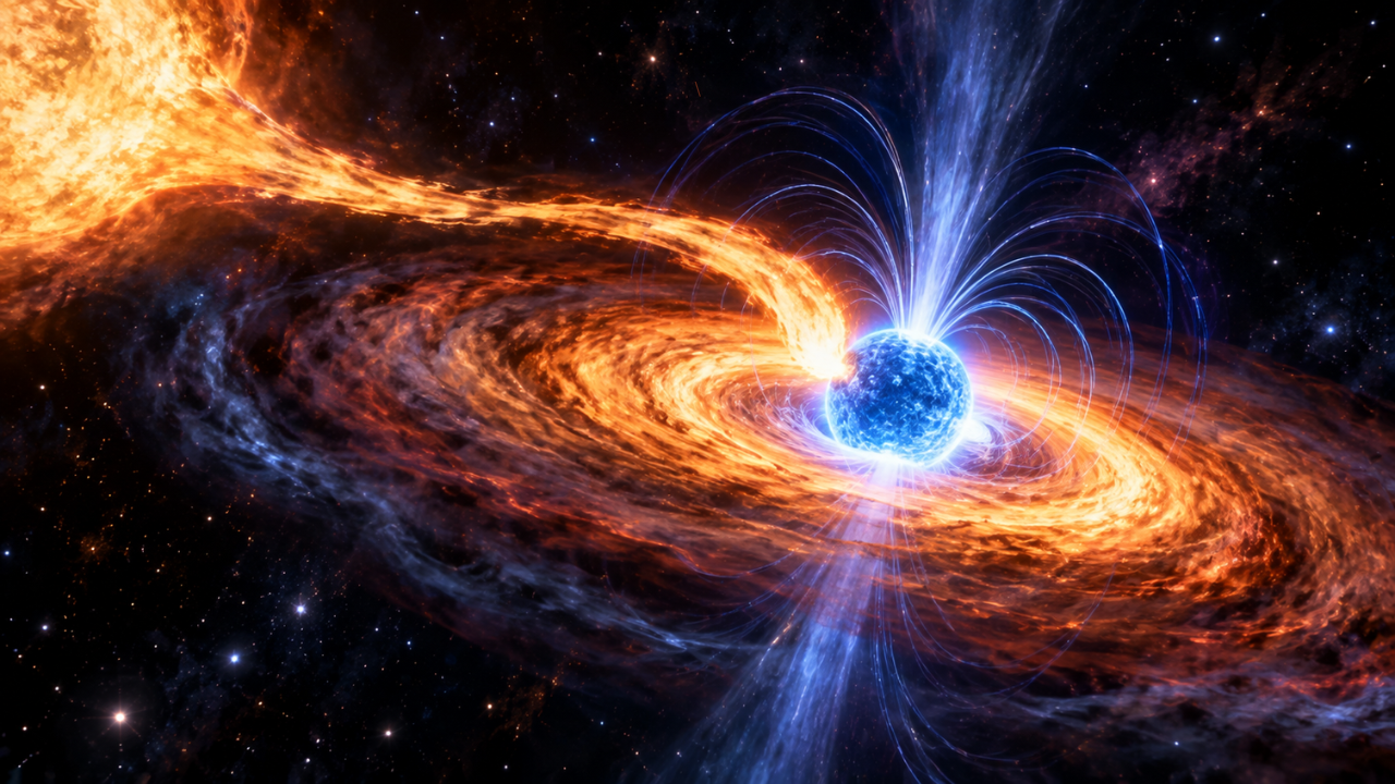 Telescope captures rare glimpse of matter feeding neutron star