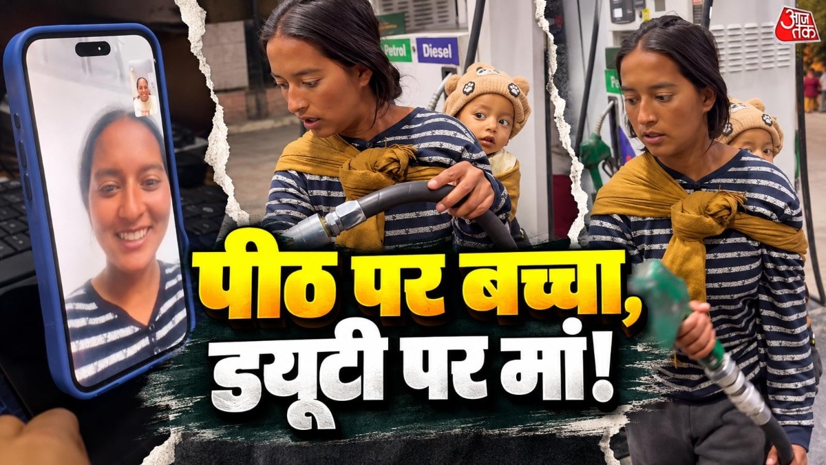 Ladakh petrol pump attendant juggles motherhood, work with infant strapped to back