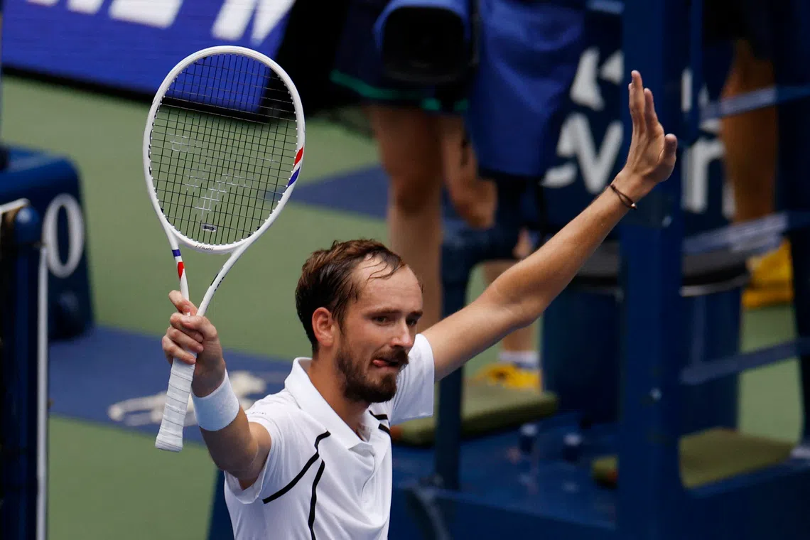 Medvedev advances at U.S. Open despite avian interruption