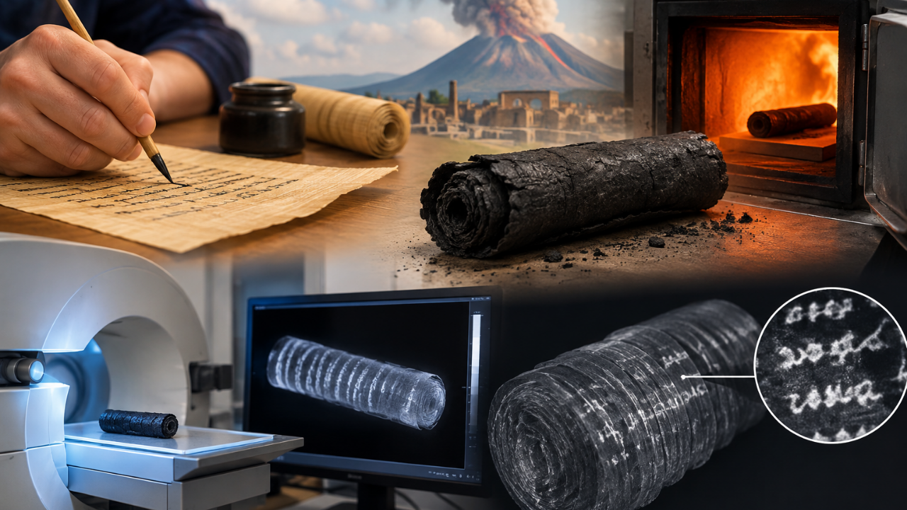 Scientists burn modern scrolls to decode ancient Vesuvius texts