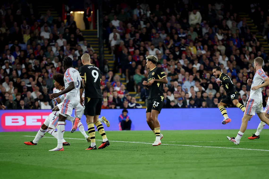 Cherki shines as Manchester City routs Crystal Palace 4-1