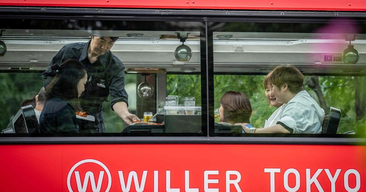 Tokyo launches novel sightseeing bus with rotating sushi conveyor belt