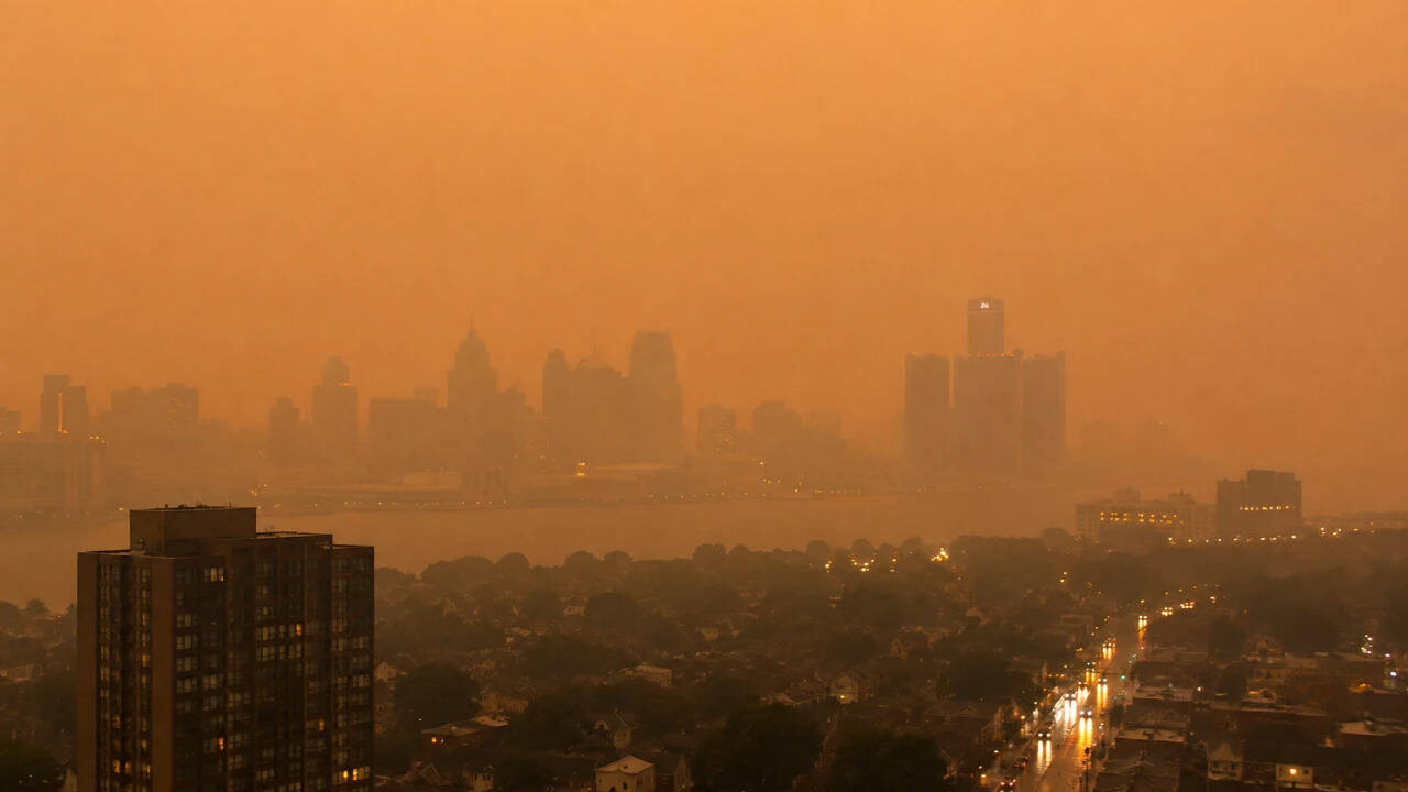 Canadian wildfire smoke triggers hazardous air quality spike in US