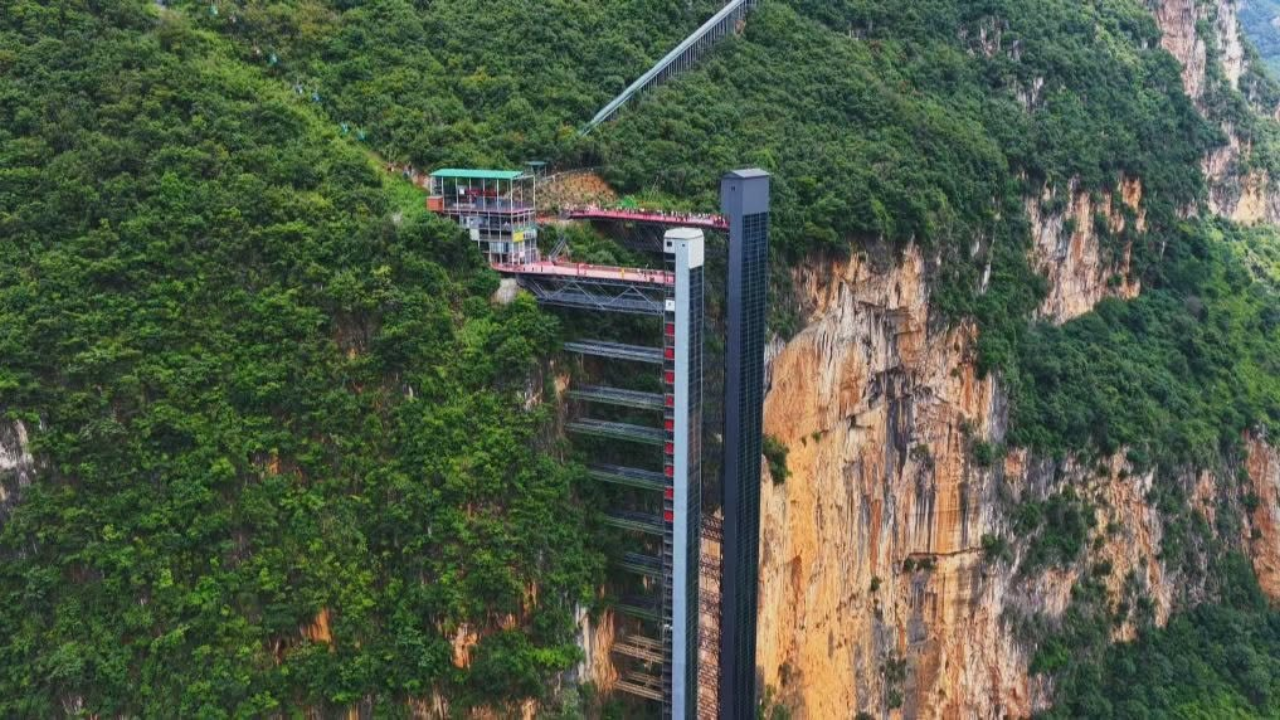 Chinese mountain village installs elevators, cable car to replace perilous school trek