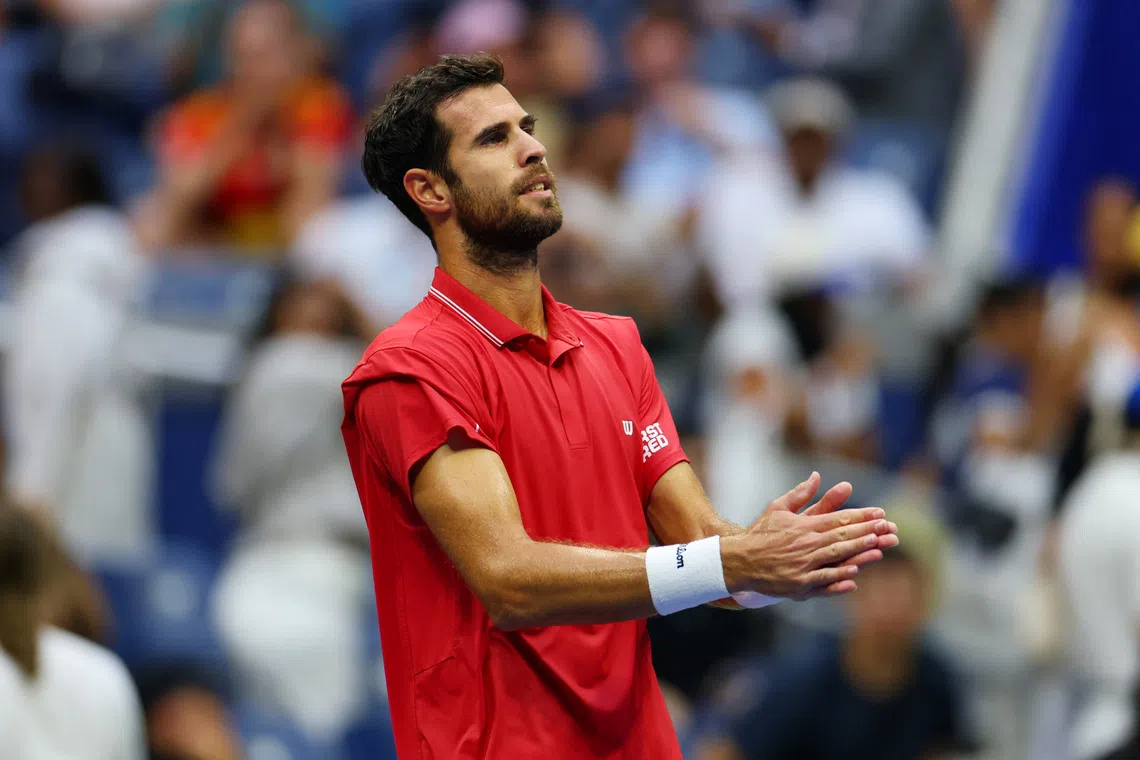 Khachanov advances to US Open semi-finals as Blockx retires