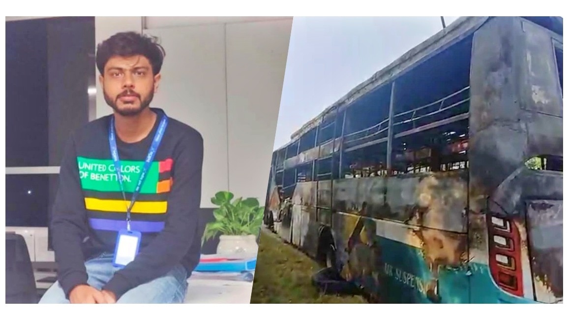 नोएडा बस अग्निकांड में भाजपा नेता की पत्नी और इंजीनियर बेटे की मृत्यु