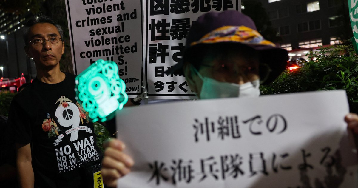 Tokyo protesters rally after US Marine charged in Okinawa death