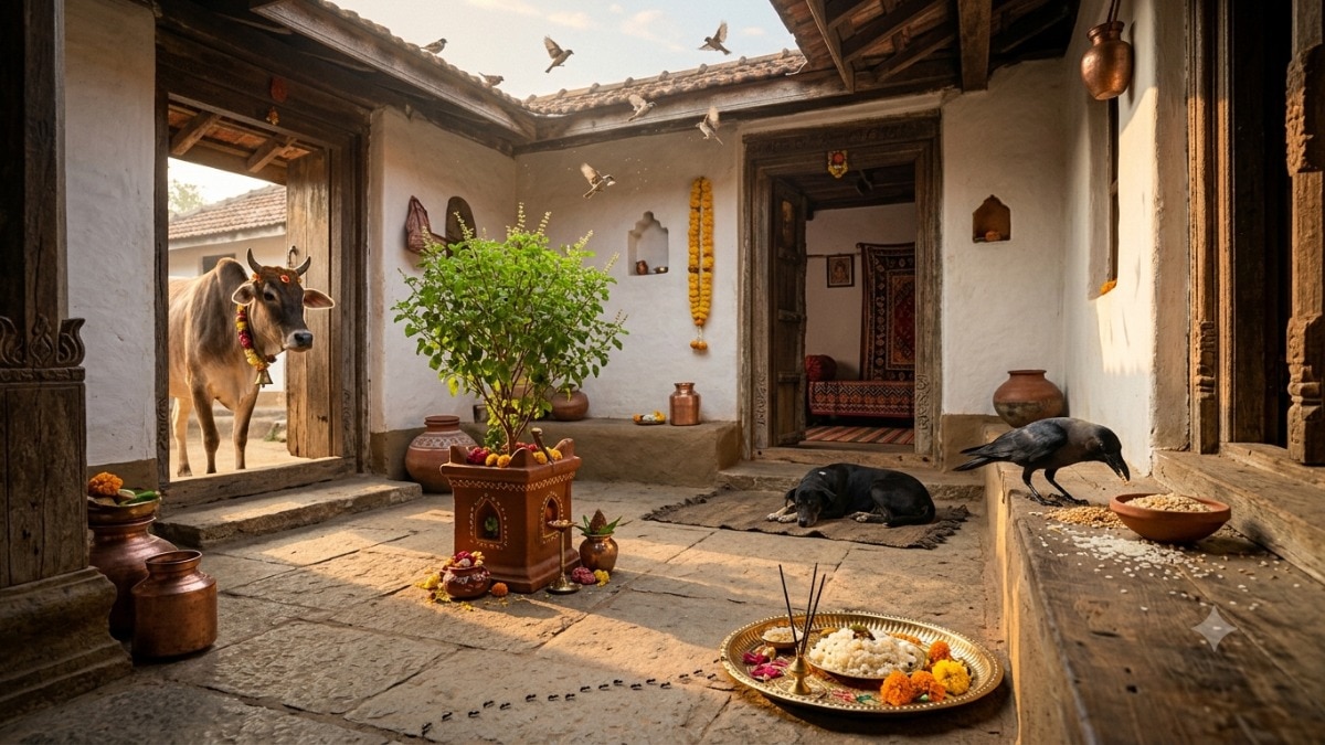 Hindu tradition links ancestral visits to animal appearances during Pitru Paksha
