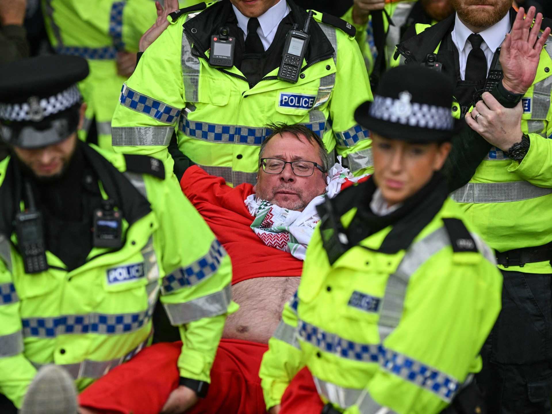 UK police arrest Palestine Action protesters at Labour conference