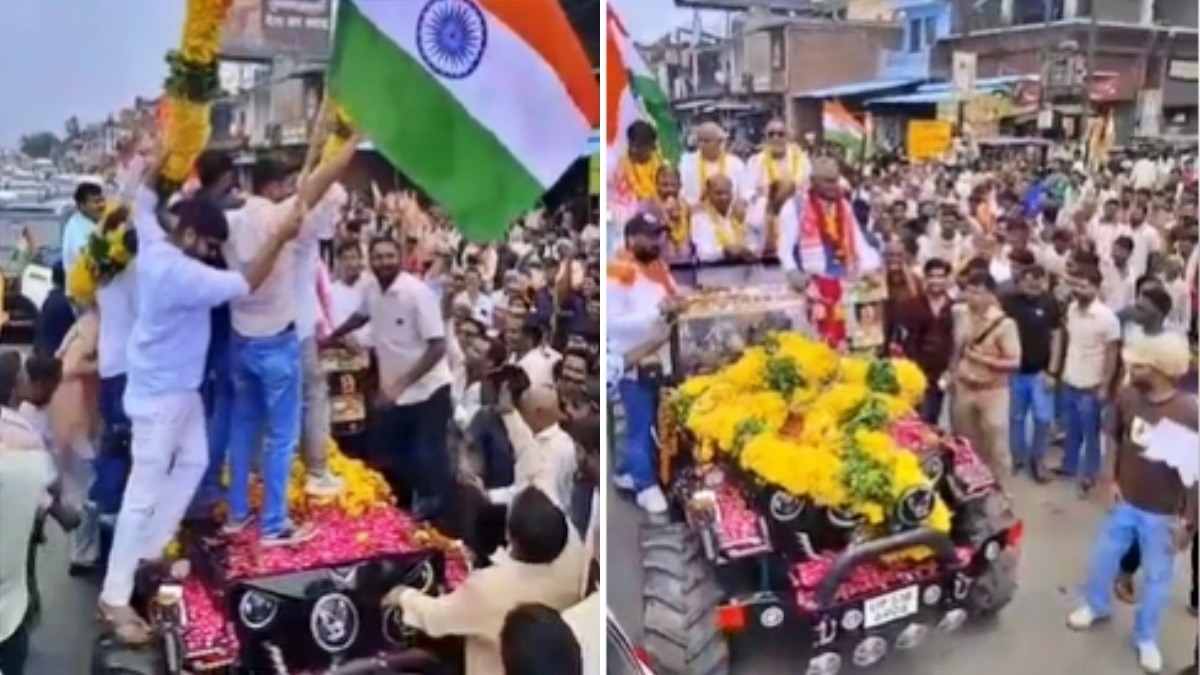 कानपुर देहात में BJP सांसद की थार पर चढ़े समर्थक, 'गाड़ी टूट जाएगी' की अपील