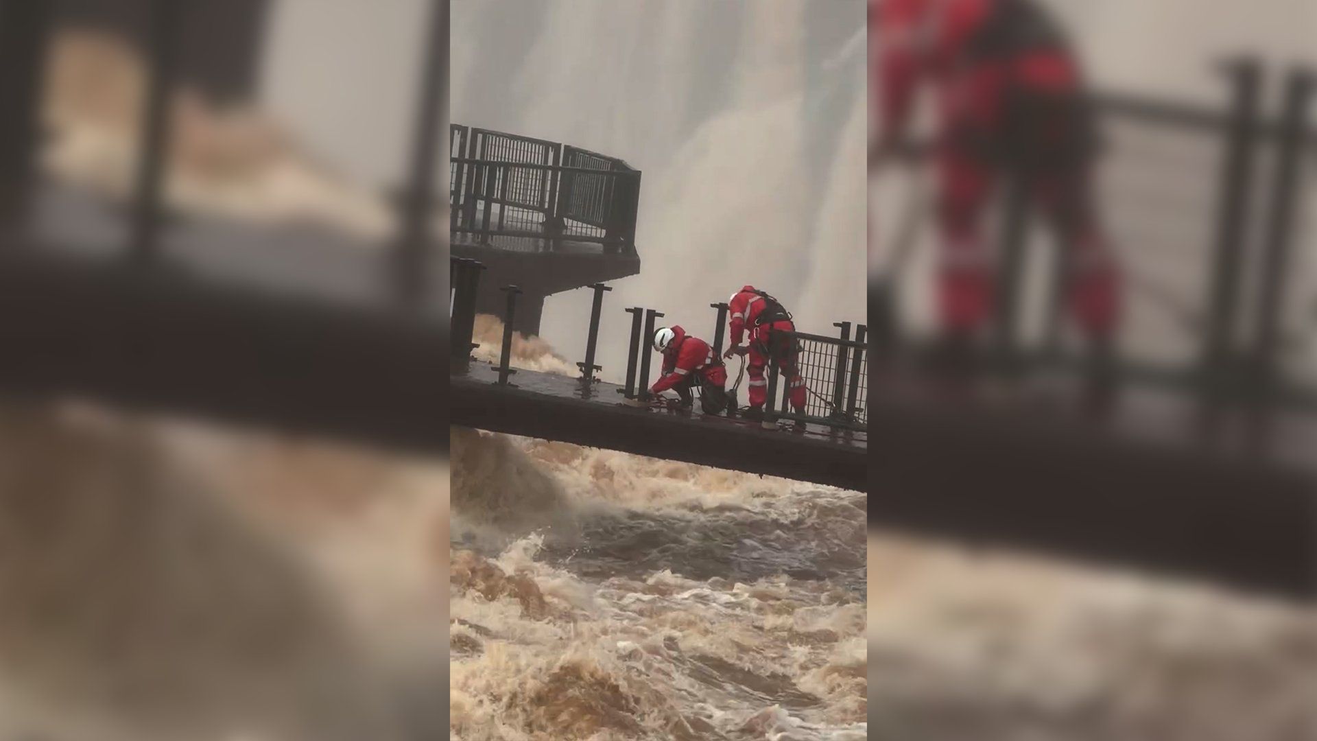Iguazu Falls' iconic walkway closed as water levels reach historic highs