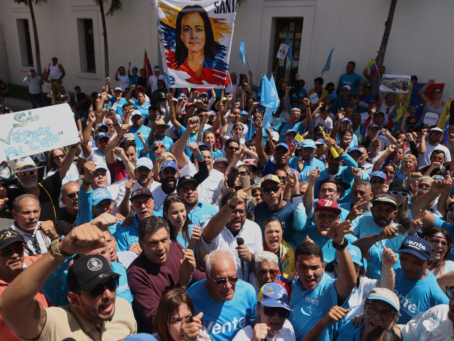 Venezuelan opposition supporters demand Machado's return and fresh elections