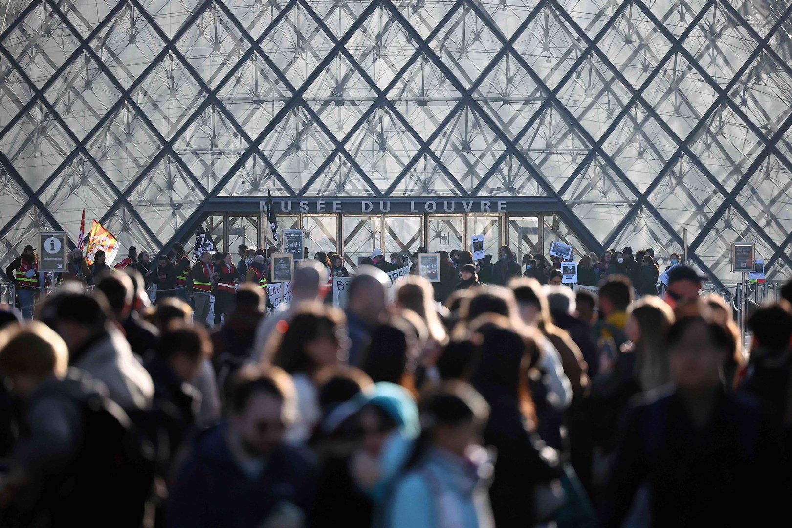 Student protesters occupy Paris Louvre Museum in solidarity action