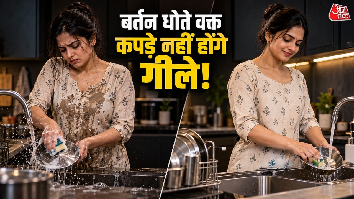 Simple tricks to keep clothes dry while washing dishes