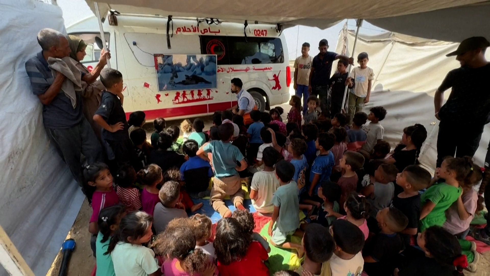 Gaza Red Crescent transforms damaged ambulance into mobile joy for children